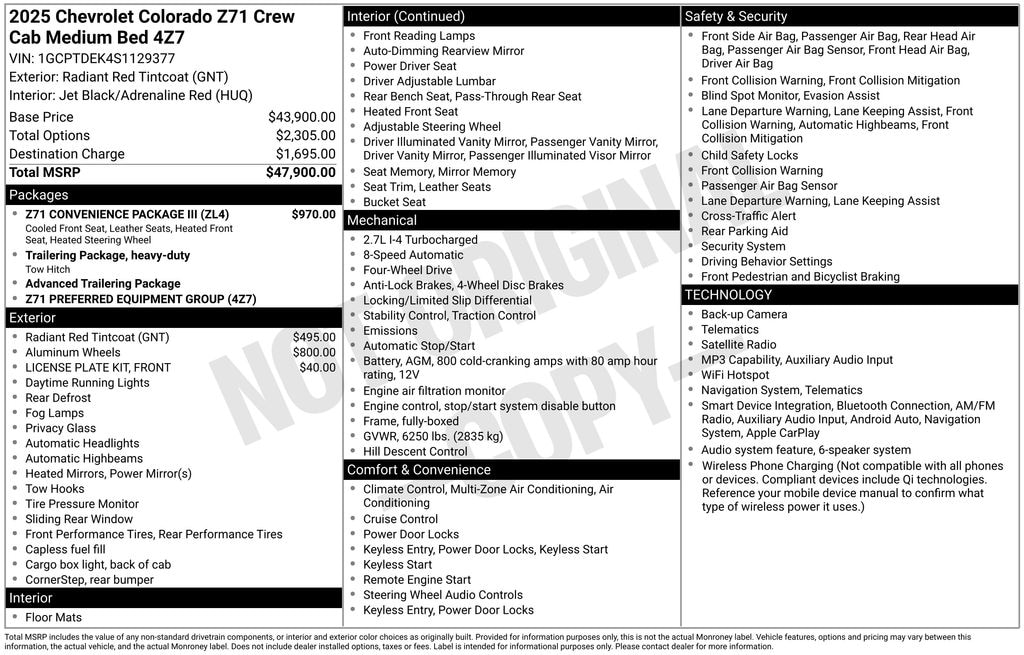 Used 2025 Chevrolet Colorado Z71 Truck Crew Cab