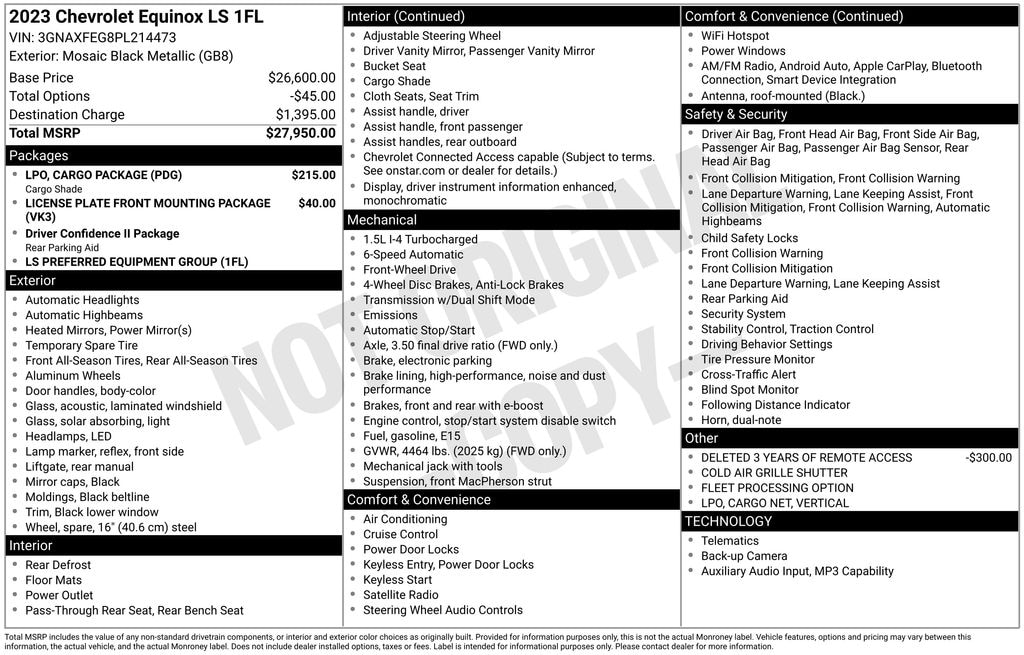 Used 2023 Chevrolet Equinox LS w/1FL SUV