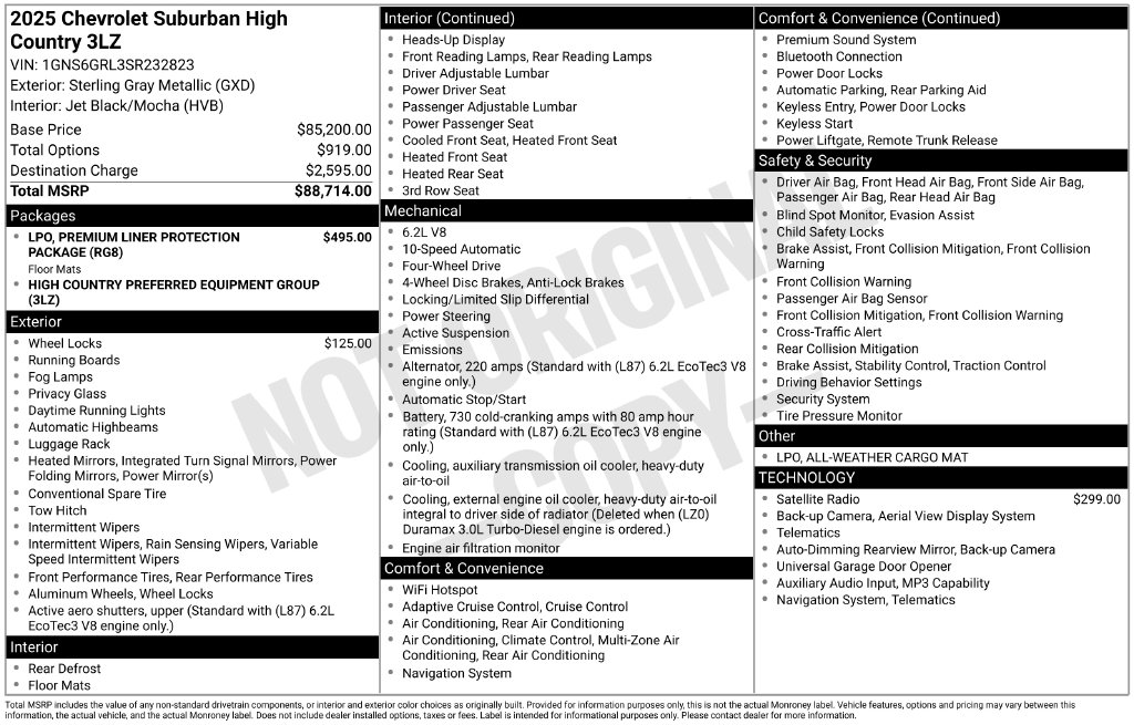 Used 2025 Chevrolet Suburban High Country SUV
