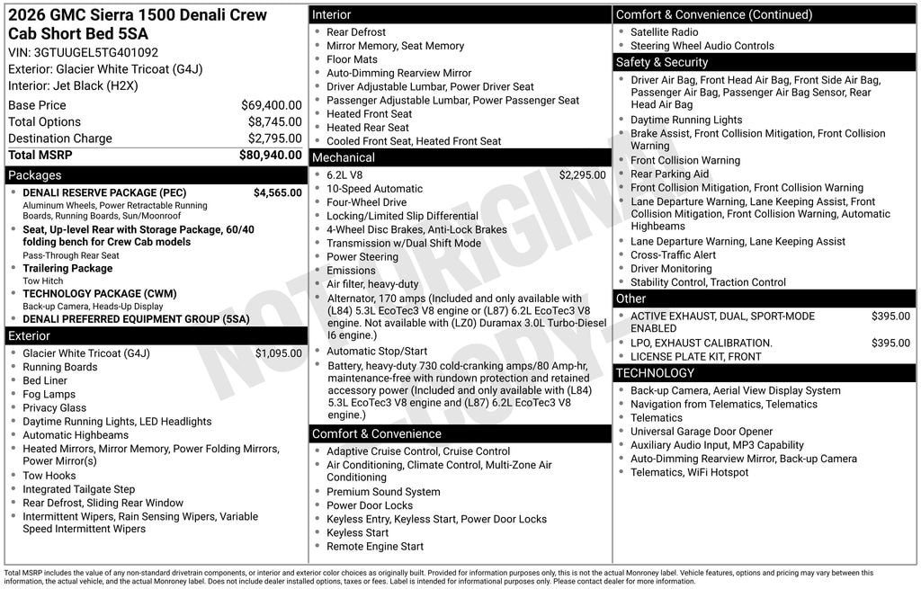 New 2026 GMC Sierra 1500 Denali Truck