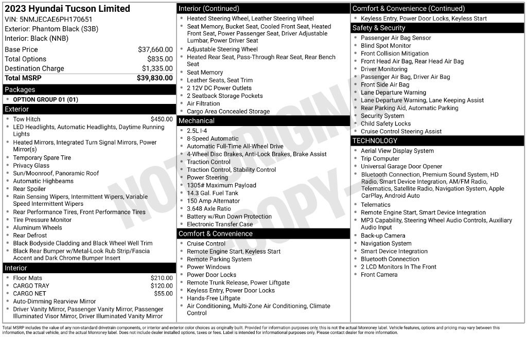 Used 2023 Hyundai Tucson Limited