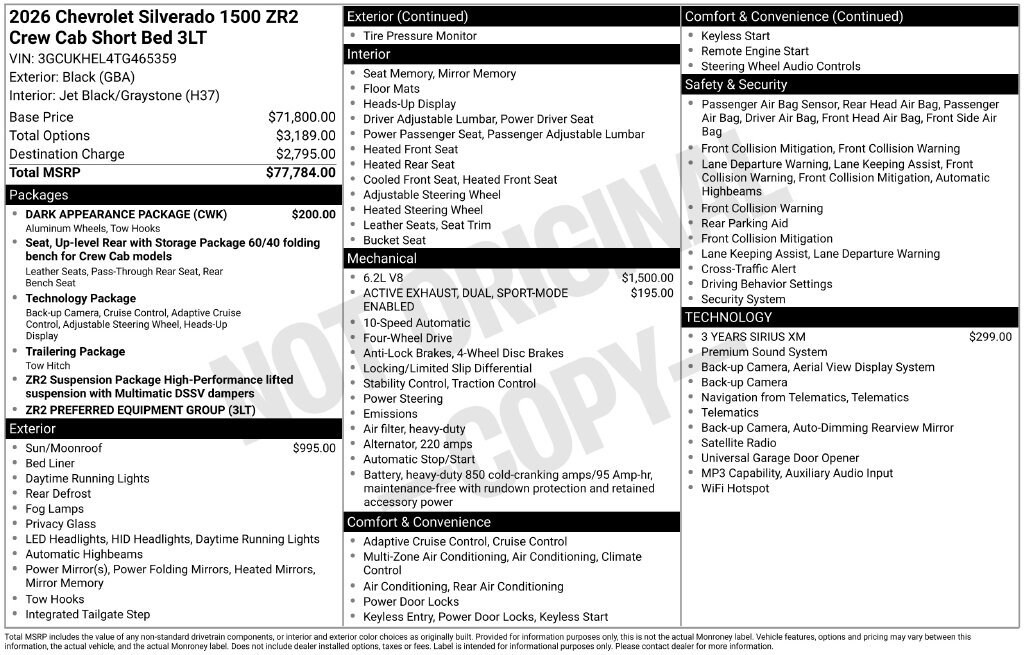 New 2026 Chevrolet Silverado 1500 ZR2 Truck