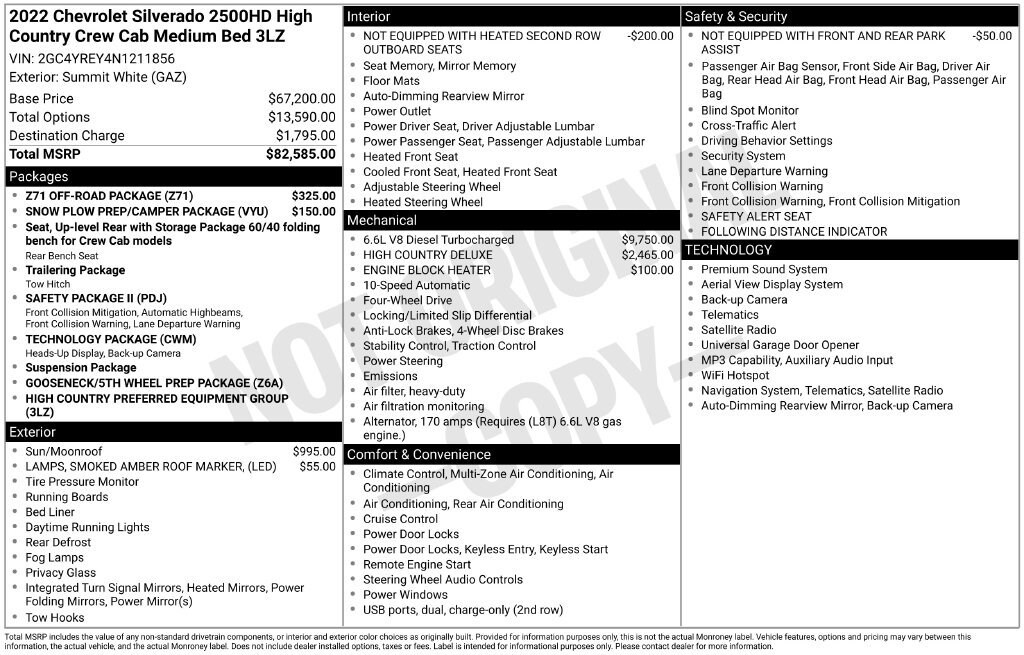 Used 2022 Chevrolet Silverado 2500 HD High Country Truck