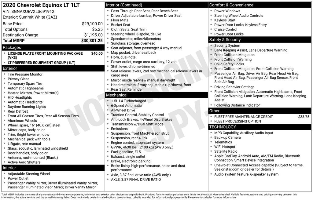 Used 2020 Chevrolet Equinox LT SUV