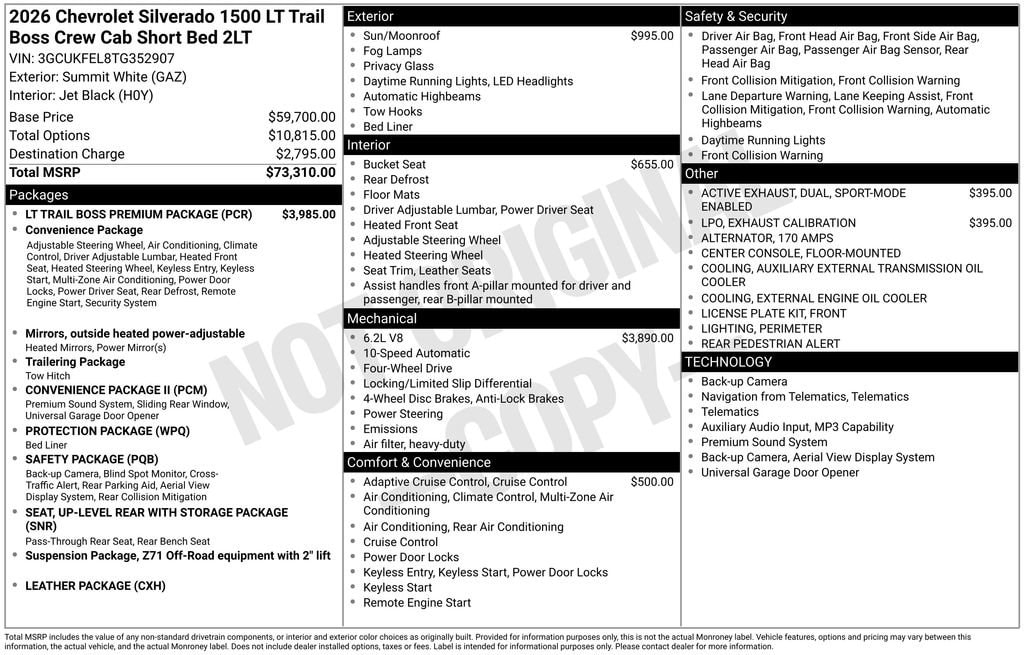 New 2026 Chevrolet Silverado 1500 LT Trail Boss Truck