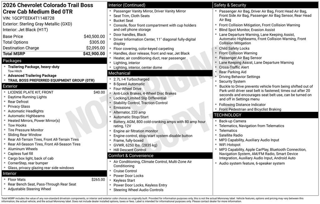 Used 2026 Chevrolet Colorado Trail Boss Truck