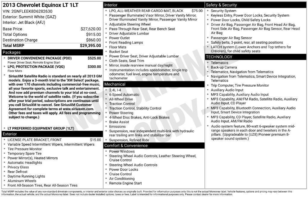 Used 2013 Chevrolet Equinox LT SUV
