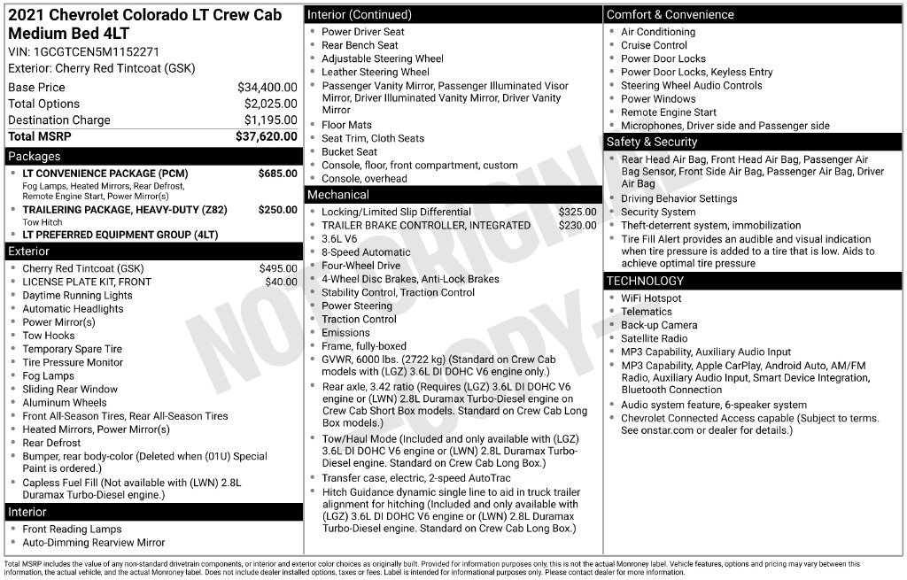 Used 2021 Chevrolet Colorado 4WD LT Truck