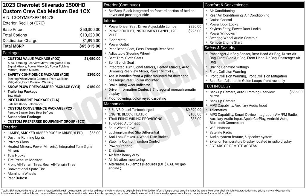 Used 2023 Chevrolet Silverado 2500 HD Custom Truck