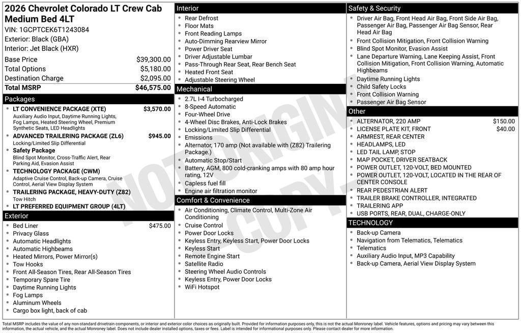 New 2026 Chevrolet Colorado LT Truck