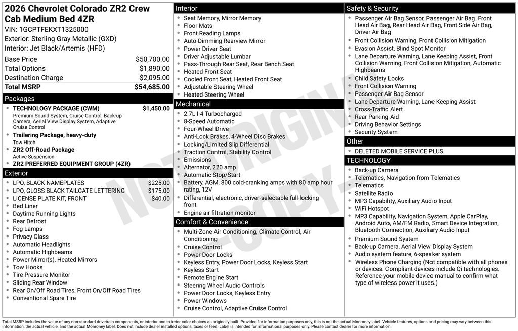 New 2026 Chevrolet Colorado ZR2 Truck