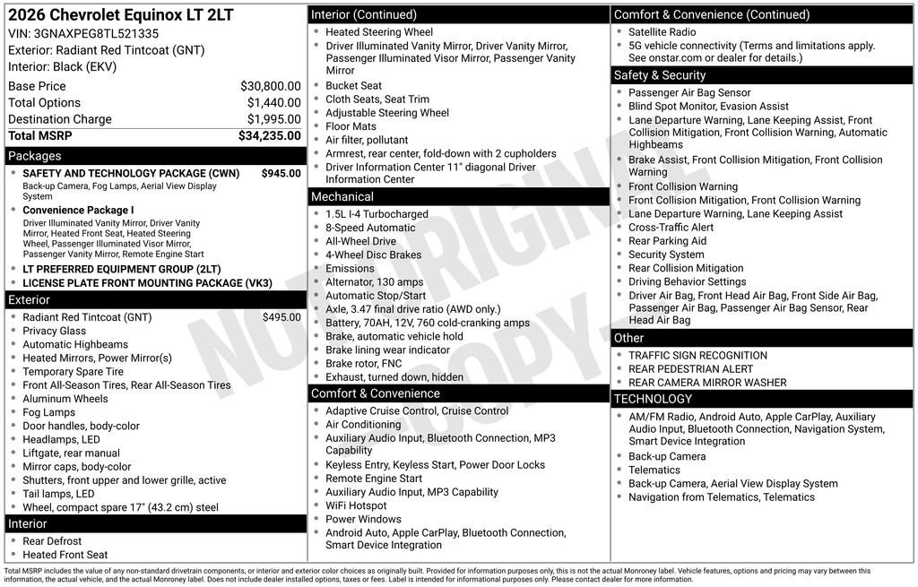 New 2026 Chevrolet Equinox LT SUV