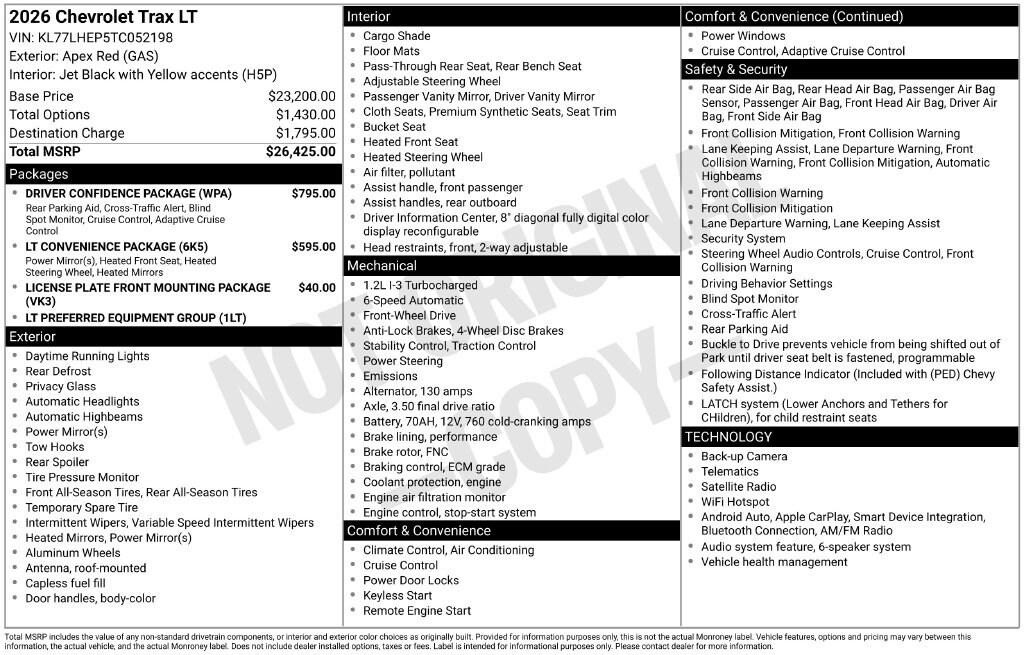 New 2026 Chevrolet Trax LT SUV