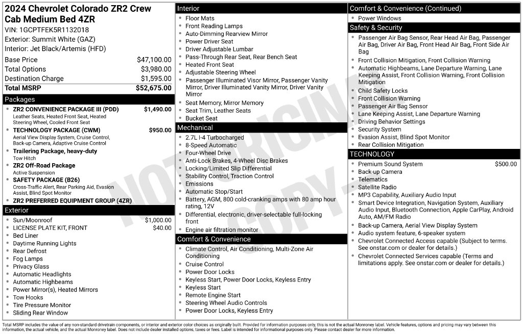 Used 2024 Chevrolet Colorado ZR2 Truck Crew Cab