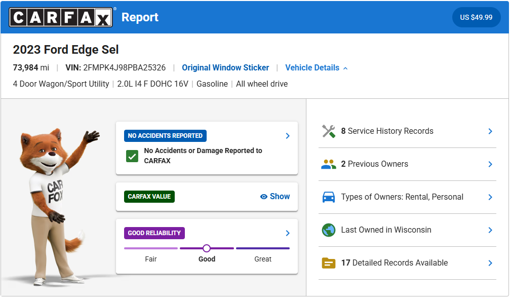 Certified 2023 Ford Edge SEL SUV