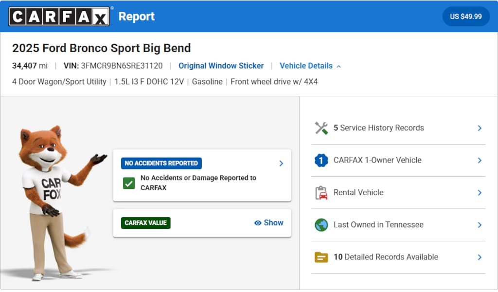 Certified 2025 Ford Bronco Sport Big Bend SUV