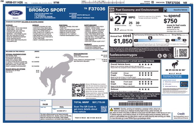 New 2026 Ford Bronco Sport Outer Banks SUV