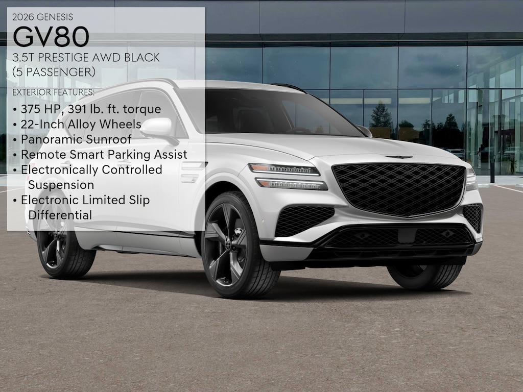 New 2026 Genesis GV80 3.5T Prestige Black SUV