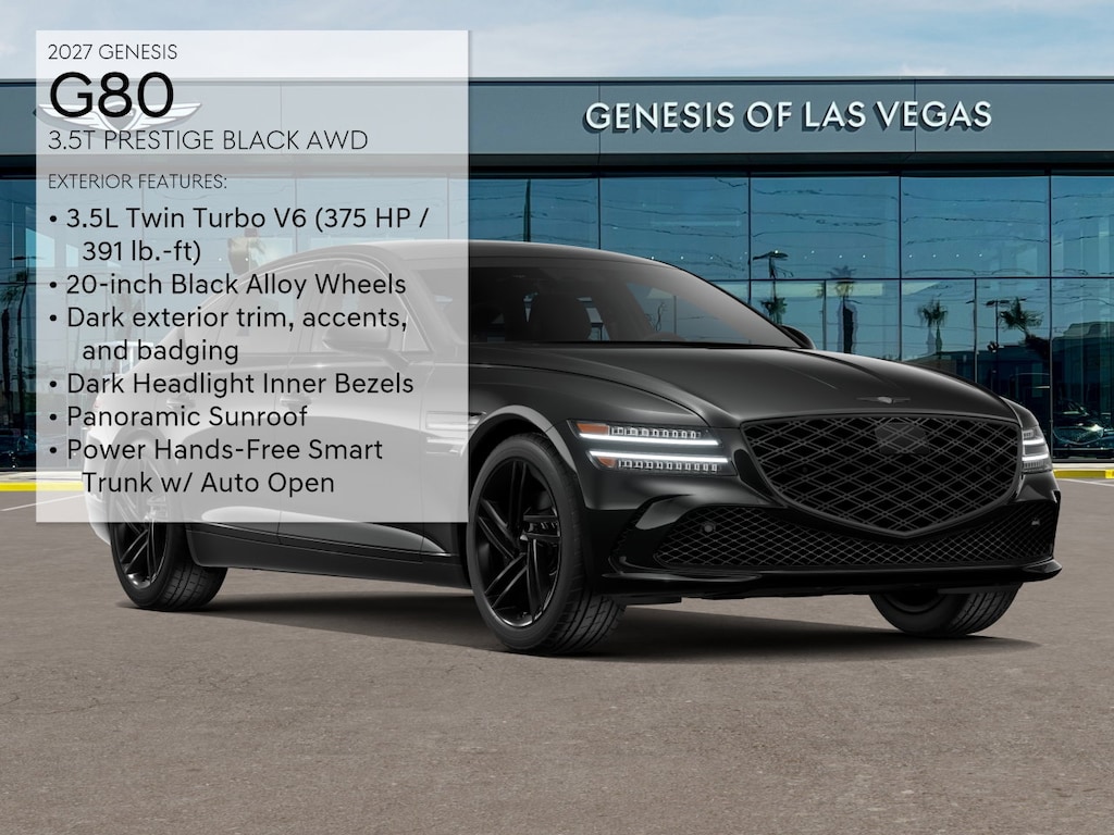 New 2027 Genesis G80 3.5T Prestige Black Sedan