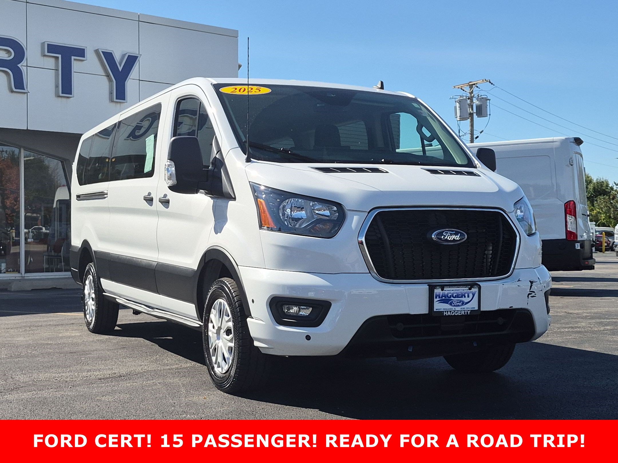 Certified 2025 Ford Transit Passenger Wagon T-350 148 Low Roof XLT RWD Full-size Passenger Van