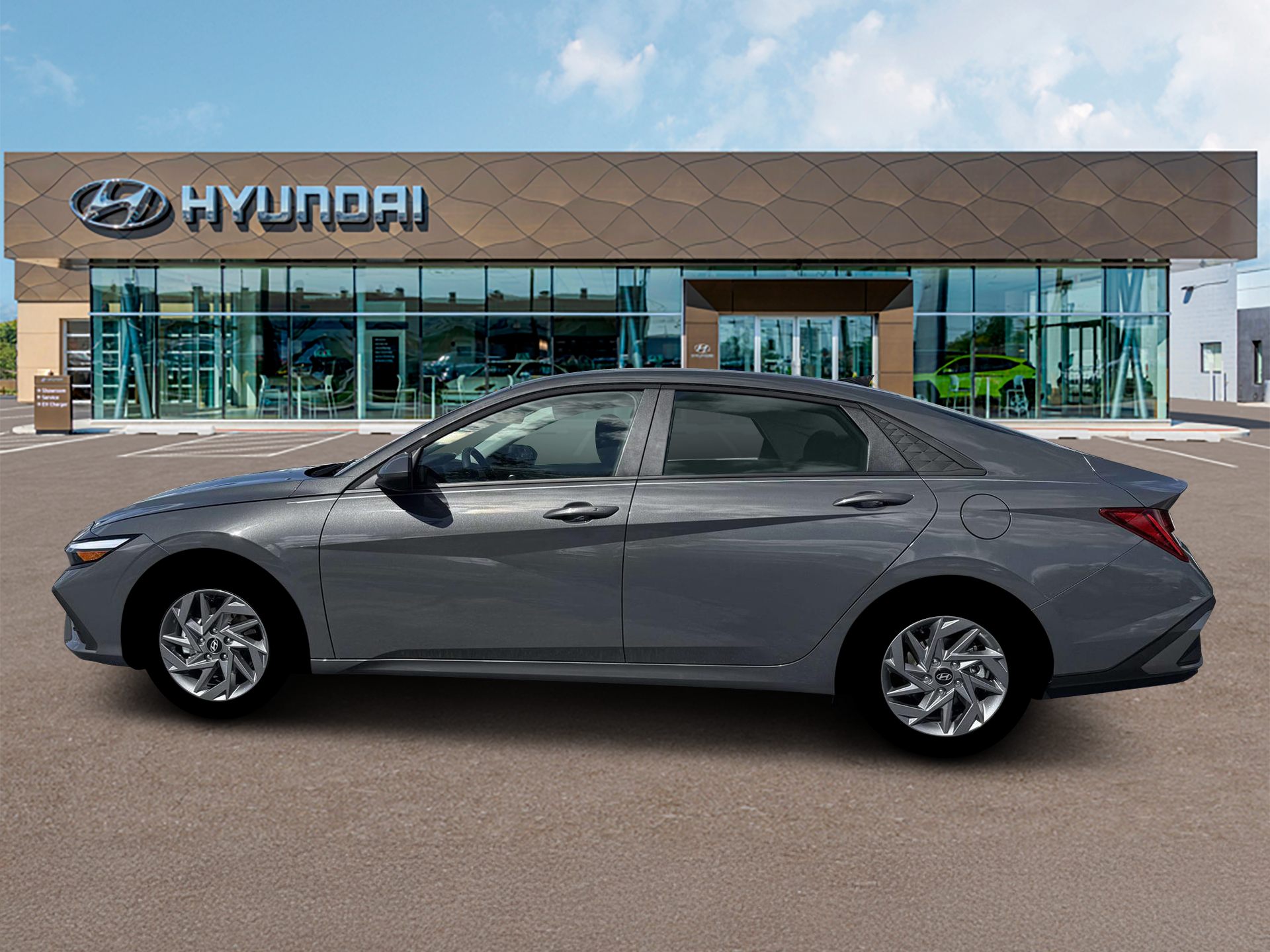 New 2026 Hyundai Elantra Hybrid Blue Sedan