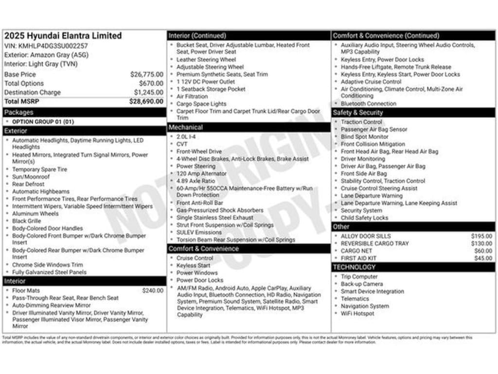 New 2025 Hyundai Elantra Limited Sedan