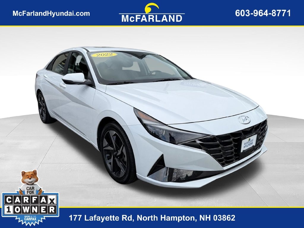 Used 2022 Hyundai Elantra Limited with VIN 5NPLP4AG7NH058385 for sale in North Hampton, NH