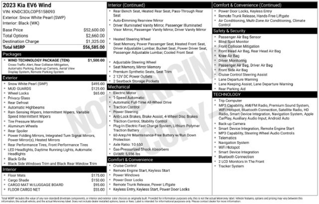 Used 2023 Kia EV6 Wind SUV