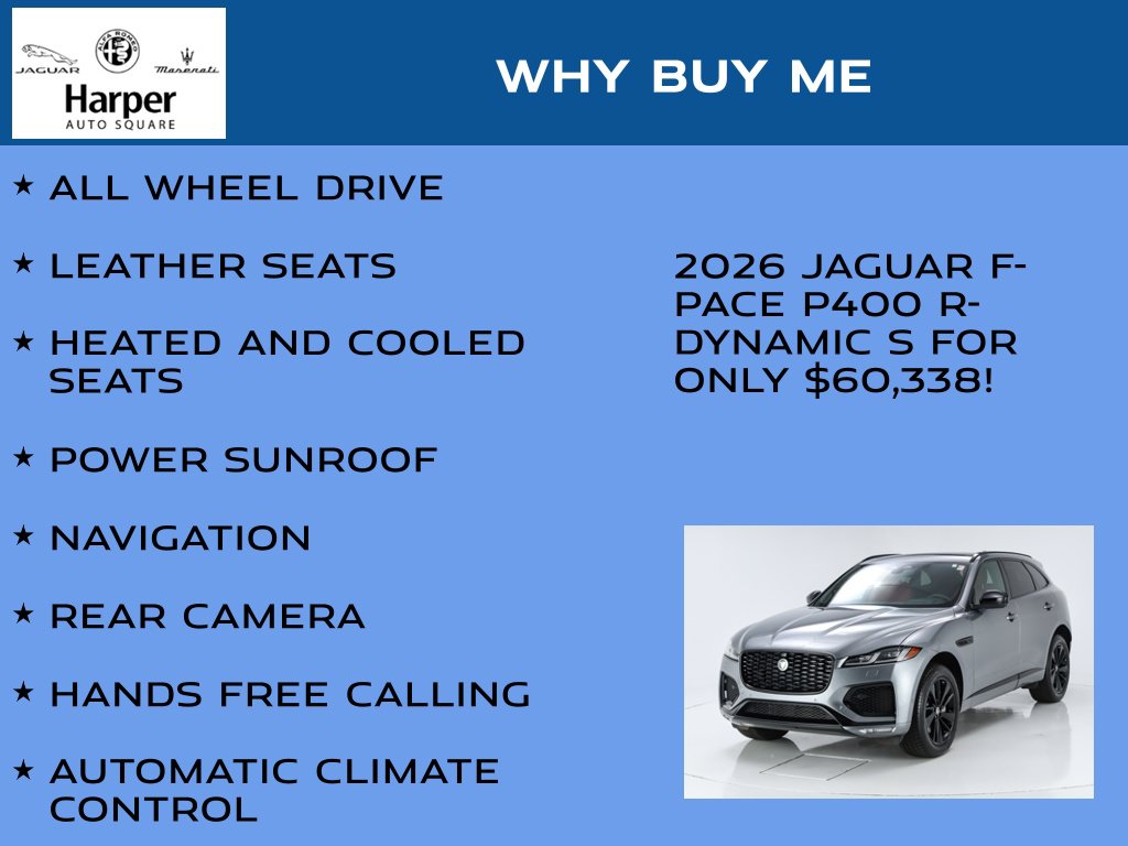 Used 2026 Jaguar F-PACE P400 R-Dynamic S SUV
