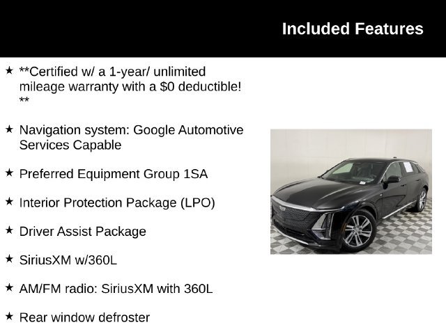 Certified 2024 CADILLAC LYRIQ Tech SUV