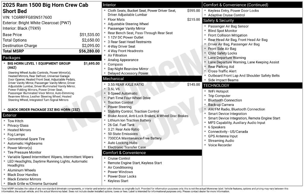 Used 2025 Ram 1500 Big Horn/Lone Star Truck