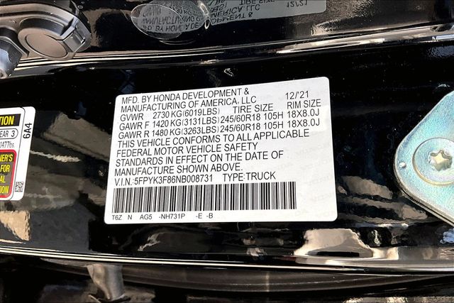 2022 Honda Ridgeline Black Edition - Photo 19