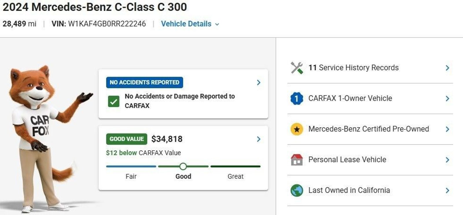 Certified 2024 Mercedes-Benz C-Class C 300 Sedan