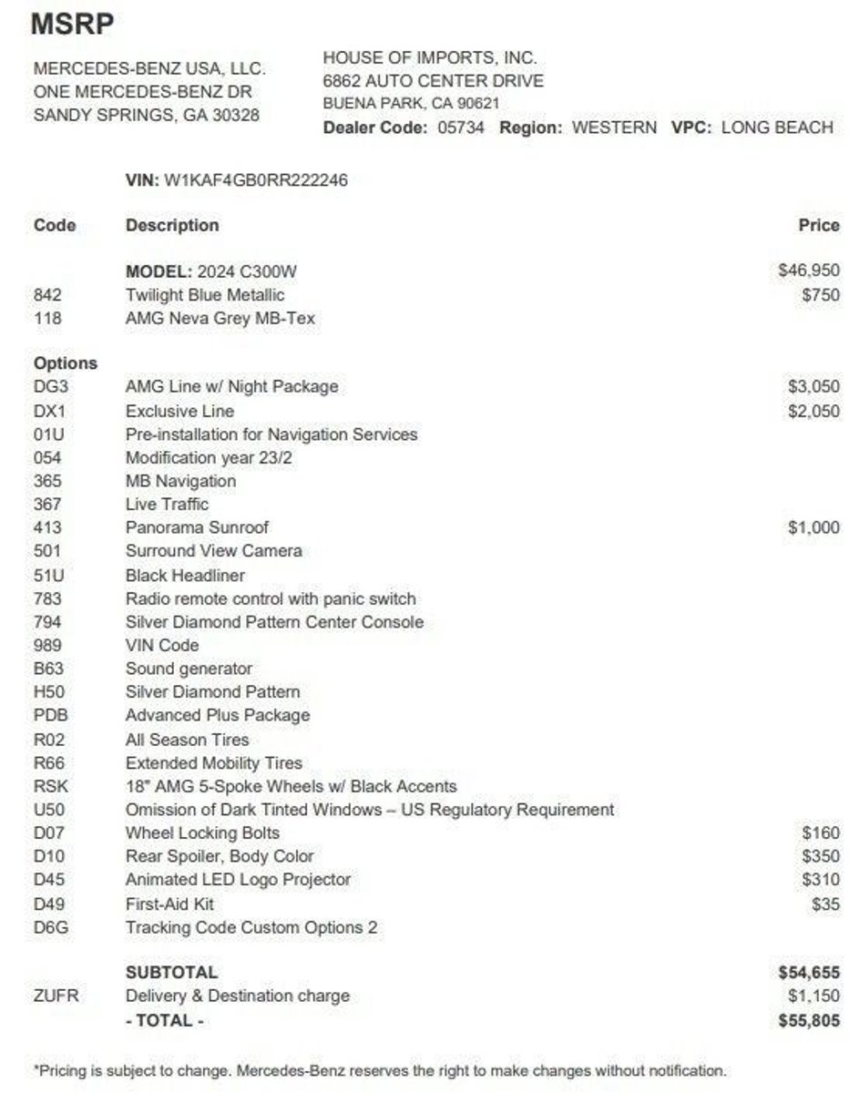 Certified 2024 Mercedes-Benz C-Class C 300 Sedan