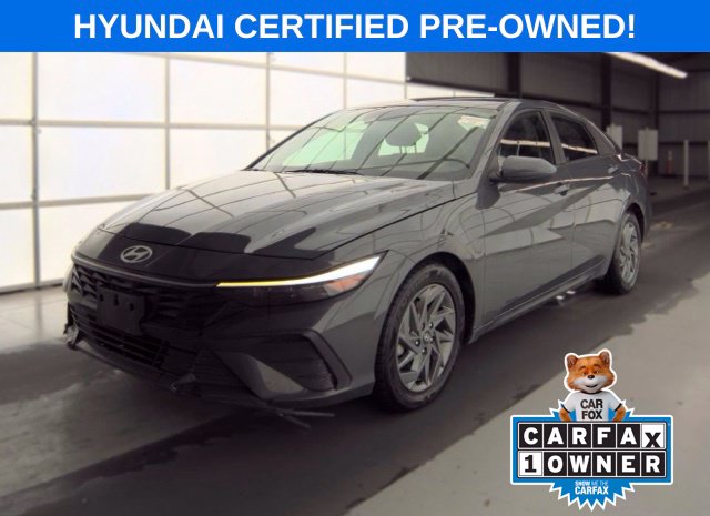 Certified 2025 Hyundai Elantra Hybrid Blue Sedan