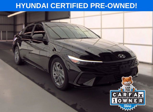 Certified 2025 Hyundai Elantra Hybrid Blue Sedan