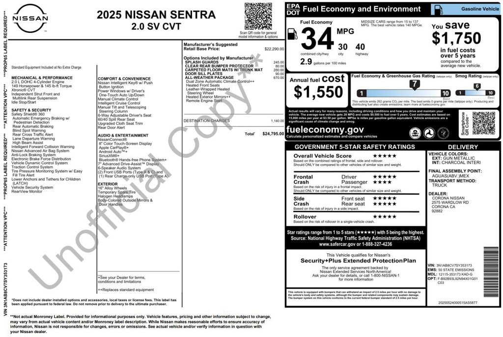 Certified 2025 Nissan Sentra SV Sedan