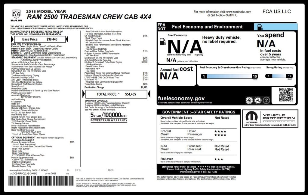 2018 RAM 2500 Pickup Tradesman