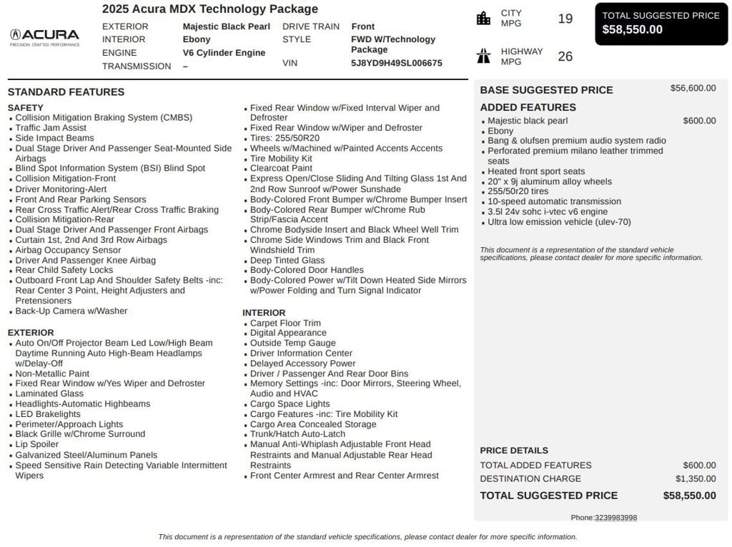 Certified 2025 Acura MDX Technology Package SUV