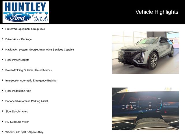 Used 2024 Cadillac LYRIQ Luxury 1 with VIN 1GYKPPRL0RZ120524 for sale in Huntley, IL