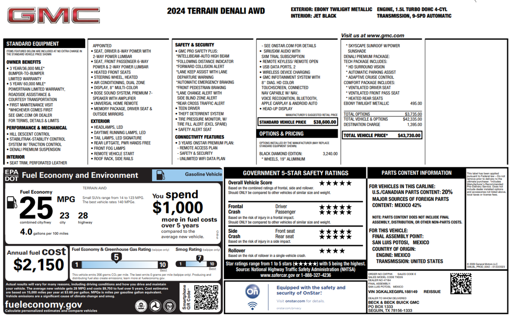 Used 2024 GMC Terrain Denali SUV