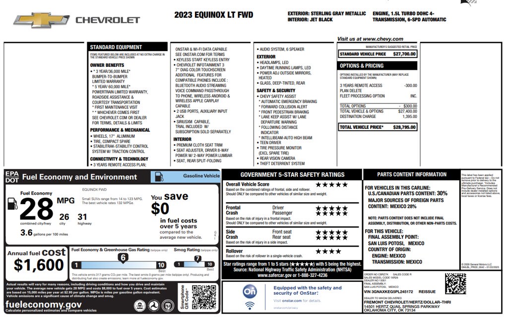 Used 2023 Chevrolet Equinox LT FWD LT w/1LT