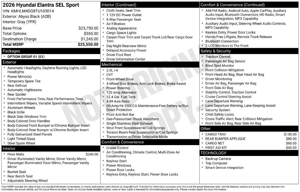 2026 Hyundai Elantra SEL Sport - Photo 24
