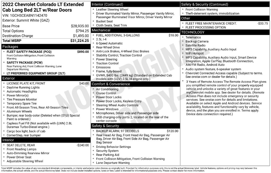 Used 2022 Chevrolet Colorado LT Truck Extended Cab