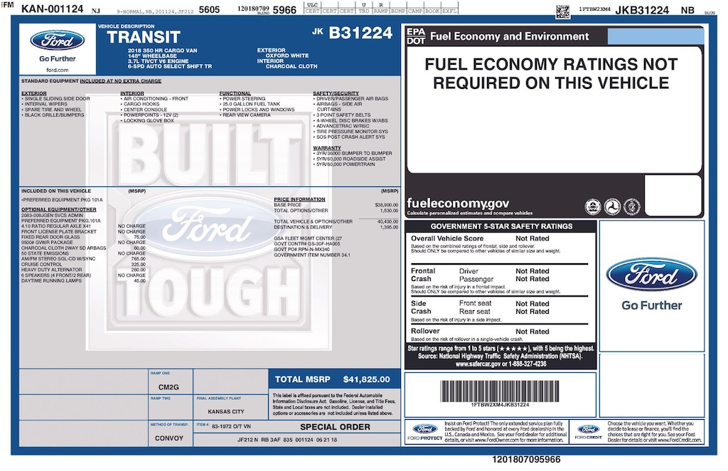 Used 2018 Ford Transit-350 Base Cargo Van