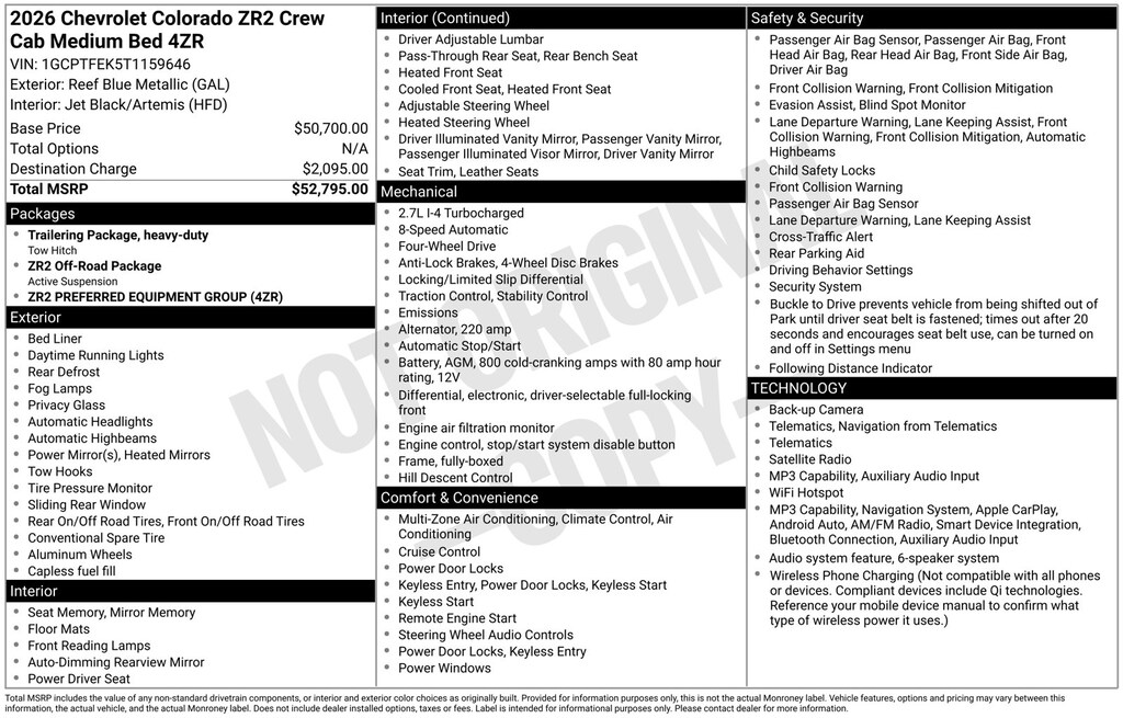 Used 2026 Chevrolet Colorado ZR2 Truck