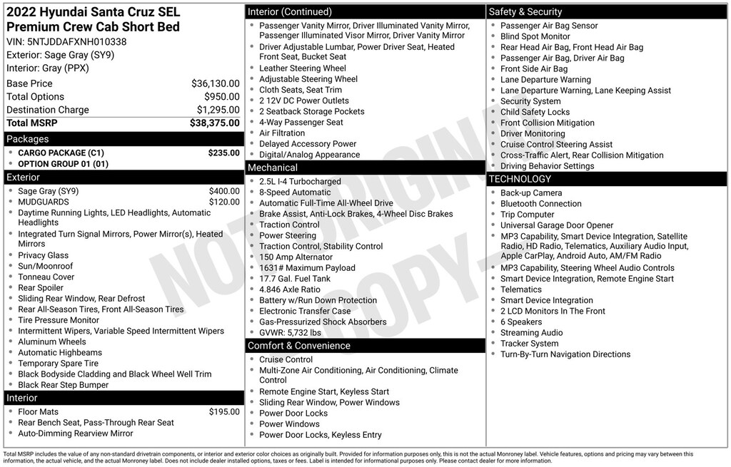 Used 2022 Hyundai Santa Cruz SEL Premium Truck