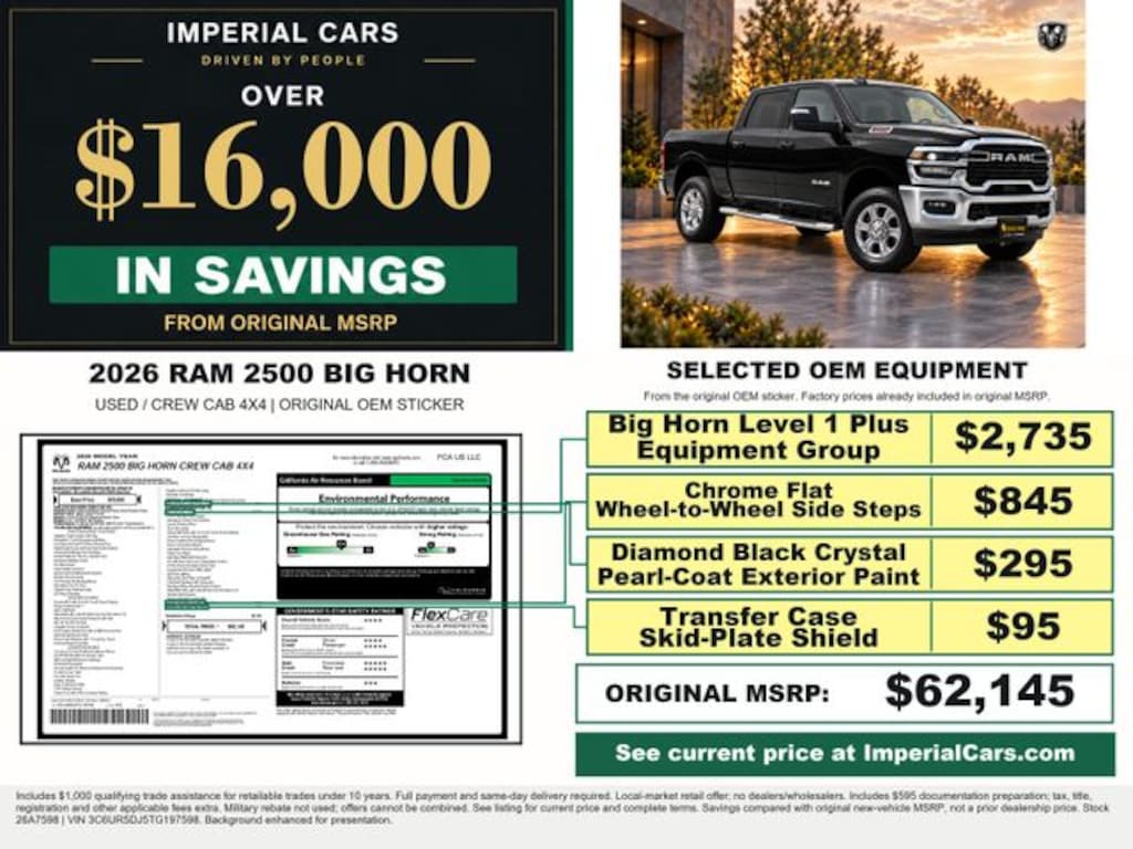 Used 2026 Ram 2500 Big Horn Truck Crew Cab