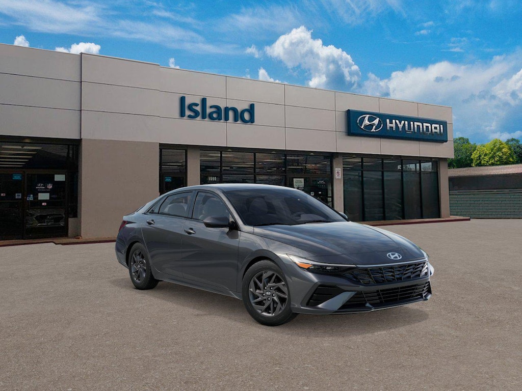 New 2026 Hyundai Elantra Hybrid Blue Sedan