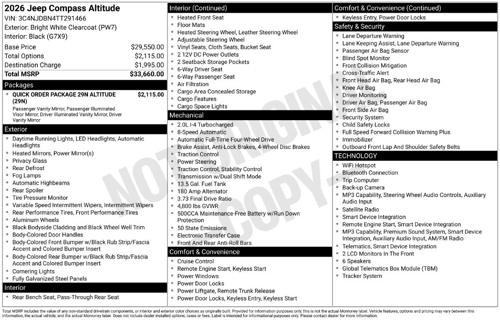 New 2026 Jeep Compass Latitude Sport Utility